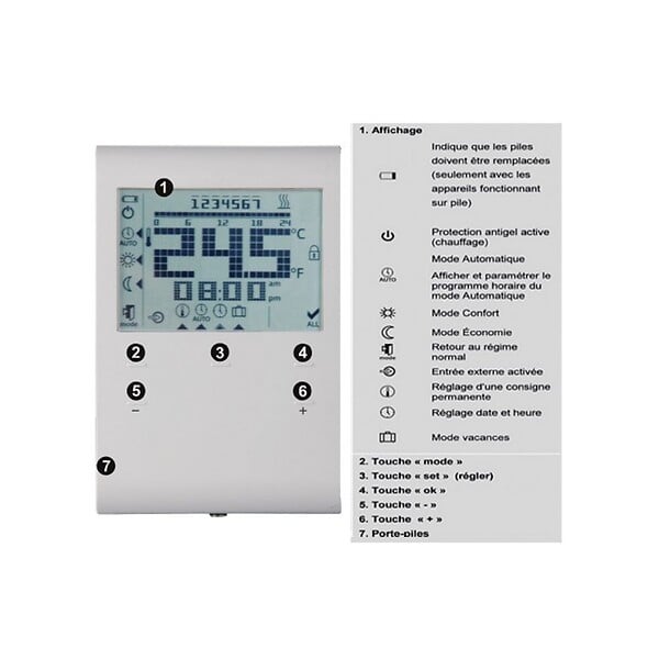 SIEMENS - Thermostat d'ambiance avec programme horaire RDE100.1-SIEMENS - large