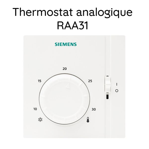 SIEMENS - Thermostat d'ambiance filaire RAA31 - RAA31- réf : RAA31 - large