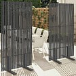 ID MARKET - Lot de 2 paravents extérieurs ajourés claustra décoratif 80 x 150 cm métal gris anthracite - vignette