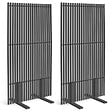 ID MARKET - Lot de 2 paravents extérieurs ajourés claustra décoratif 80 x 150 cm métal gris anthracite - vignette