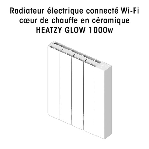 BATILEC - Radiateur électrique connecté Wi-Fi cœur de chauffe en céramique HEATZY GLOW 1000w-HEATZY - large