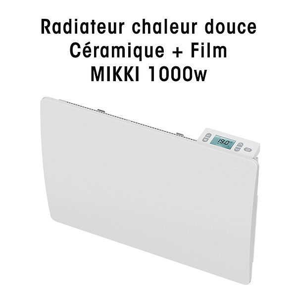 BATILEC - BATILEC Radiateur chaleur douce céramique Série Mikki 1000W, performant et économique pour un chauffage confortable - large