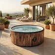 COCO BAIN - Coco Bain Piscine St Tropez - Pisicne hors sol 180cm De Diamètre - 1200litres - Imitation Bois - vignette