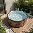 COCO BAIN - Coco Bain Piscine St Tropez - Pisicne hors sol 180cm De Diamètre - 1200litres - Imitation Bois - vignette