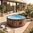 COCO BAIN - Coco Bain Piscine St Tropez - Pisicne hors sol 180cm De Diamètre - 1200litres - Imitation Bois - vignette