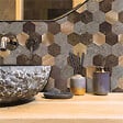 PROTOCOLE HOME - Crédence adhésive premium multicolore brun 38,1 x 30,5 cm - vignette