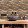 PROTOCOLE HOME - Crédence adhésive premium multicolore brun 38,1 x 30,5 cm - vignette