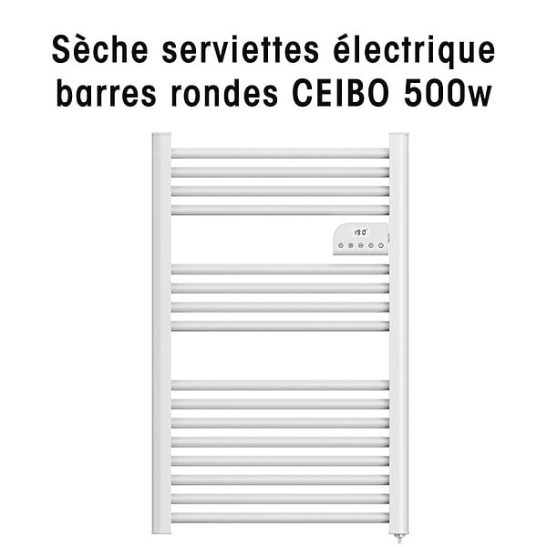 BATILEC - Batilec - Sèche-serviettes électrique à barres rondes - Puissance 500W - Gamme CEIBO - Inertie sèche - Chauffage rapide - large