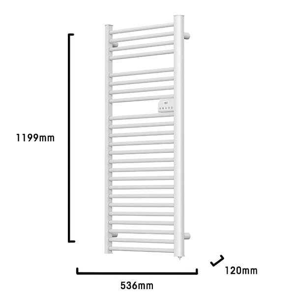 BATILEC - Sèche serviettes électrique barres rondes CEIBO 750w-BATILEC - large