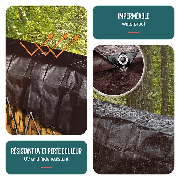 VOUNOT - Bâche de Protection en Polyéthylène resistant et impermeable 240g/m² marron 4x6m - large