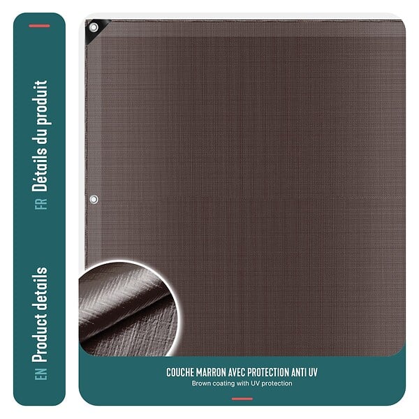 VOUNOT - Bâche de Protection en Polyéthylène resistant et impermeable 240g/m² marron 4x6m - large