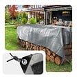 VOUNOT - Bâche de Protection en Polyéthylène resistant et impermeable 240g/m² gris et noir 4x8m - vignette