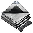 VOUNOT - Bâche de Protection en Polyéthylène resistant et impermeable 180g/m² gris et noir 4x8m - vignette