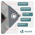 VOUNOT - Bâche de Protection en Polyéthylène resistant et impermeable 180g/m² gris et noir 4x8m - vignette