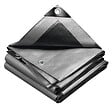 VOUNOT - Bâche de Protection en Polyéthylène resistant et impermeable 240g/m² gris et noir 3x5m - vignette