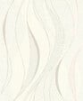 RASCH - Papier peint motif vagues - Blanc - L.1005xl.53cm - vignette