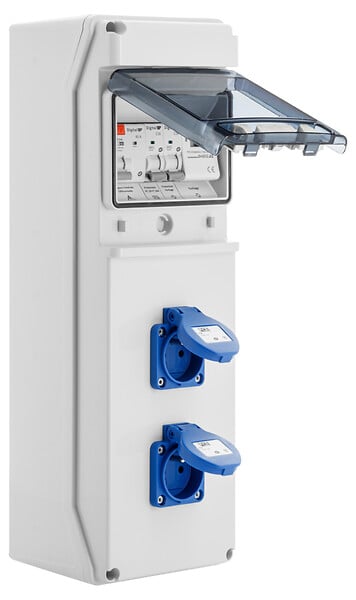 BATILEC - Coffret électrique piscine avec horloge électronique + ID 40A 30mA AC + 2 DISJ 16A + 2 PRISES-BATILEC - large