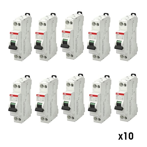 ABB - ABB Lot de 10 disjoncteurs Ph+N raccordement Vis 20A-4,5Ka - Courbe C - large
