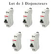 ABB - Lot de 5 disjoncteurs Ph+N raccordement Vis 20A-4,5Ka - Courbe  C-ABB - vignette