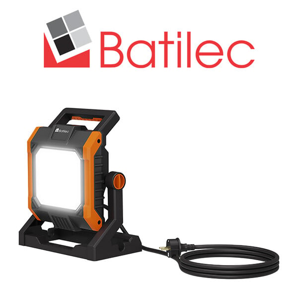 BATILEC - Projecteur de chantier 6000 lm + 2 Prises 2P+T - Câble de 3mètres - IP54 : Puissance, fiabilité et praticité pour vos travaux - large