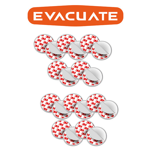EVACUATE - Lot de 10 fixations aimantées pour détecteur de fumée-EVACUATE - large