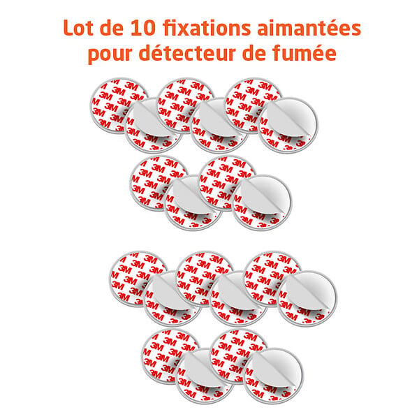 EVACUATE - Lot de 10 fixations aimantées pour détecteur de fumée-EVACUATE - large