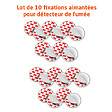 EVACUATE - Lot de 10 fixations aimantées pour détecteur de fumée-EVACUATE - vignette