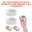EVACUATE - Lot de 2 détecteurs de fumée NF avec supports aimantés de fixation - vignette