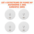 EVACUATE - Lot de 4 détecteurs de fumée NF autonomie 5 ans-EVACUATE - vignette
