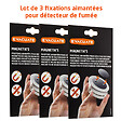 EVACUATE - EVACUATE Lot de 3 fixations aimantées pour détecteur de fumée - vignette