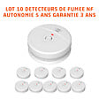 EVACUATE - Lot de 10 détecteurs de fumée NF autonomie 5 ans-EVACUATE - vignette