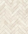 RASCH - Papier peint briques chevrons blanc - vignette