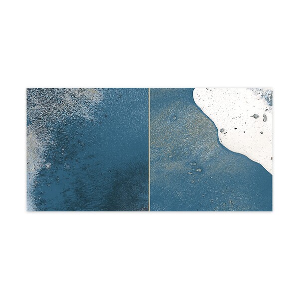 RO'MA NATURE - Carrelage Vintage effet Zellige Bleu 40x20x1,03 cm Atelora - Mur intérieur (vendu par carton de 0,96 m²) - large