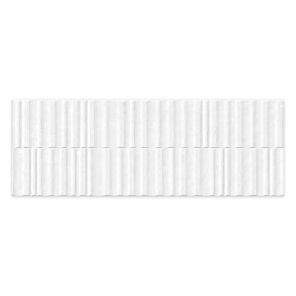 RO'MA NATURE - Carrelage effet Béton 3D Blanc Estria 100x33,3x0,98 cm Arvelis - Mur intérieur (vendu par carton de 1,67 m²) - large
