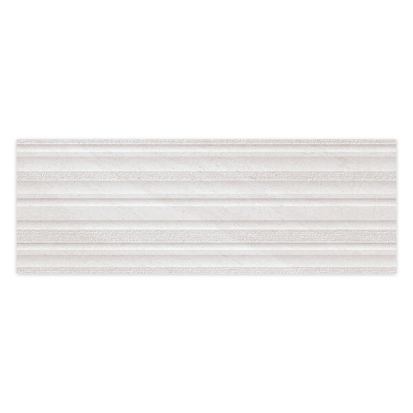 RO'MA NATURE - Carrelage effet Pierre 3D Gris Perle Curve 100x33,3x0,98 cm Torvane - Mur intérieur (vendu par carton de 1,67 m²) - large