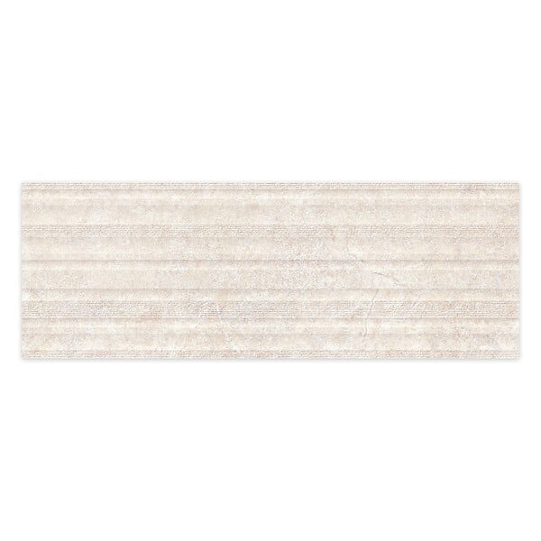RO'MA NATURE - Carrelage effet Pierre 3D Beige Coquille Curve 100x33,3x0,98 cm Torvane - Mur intérieur (vendu par carton de 1,67 m²) - large