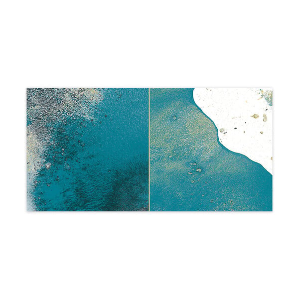 RO'MA NATURE - Carrelage Vintage effet Zellige Bleu/Vert 40x20x1,03 cm Atelora - Mur intérieur (vendu par carton de 0,96 m²) - large