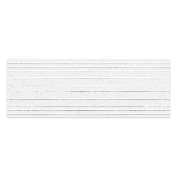 RO'MA NATURE - Carrelage effet Béton 3D Blanc Linea 100x33,3x0,98 cm Arvelis - Mur intérieur (vendu par carton de 1,67 m²) - large