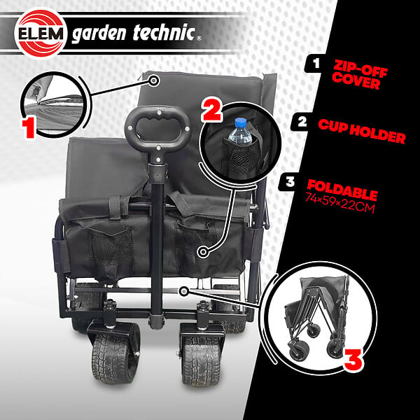 ELEM GARDEN TECHNIC - Chariot multifonctions pliable 99x59x51cm - large