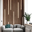 PROTOCOLE HOME - Panneau acoustique SLIM ROULE 15 - design scandinave, feutrine flexible 3 mm, 15 tasseaux - vignette