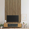 PROTOCOLE HOME - Panneau acoustique SLIM ROULE 15 - design scandinave, feutrine flexible 3 mm, 15 tasseaux - vignette