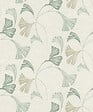 RASCH - Papier peint intissé motif feuilles ginkgo - Vert - vignette