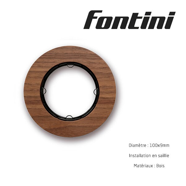 FONTINI - FONTINI Plaque 1 poste noyer DO - large