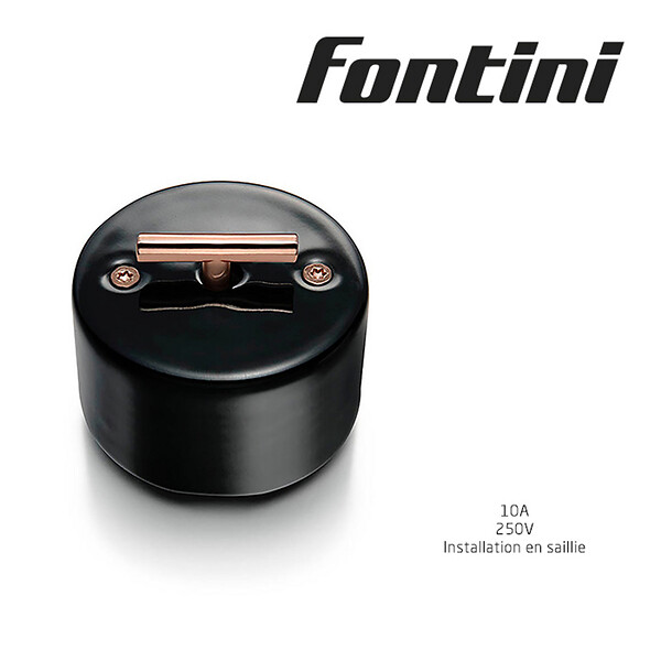 FONTINI - FONTINI Inter. volets-roulants rotatif métal cuivre brillant porcelaine noire DO - large
