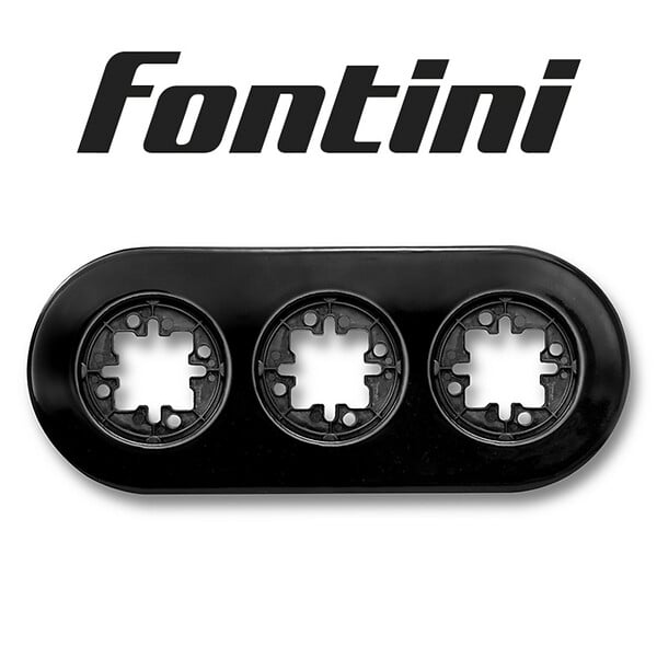FONTINI - Plaque 3 postes porcelaine noire  DO-FONTINI - large