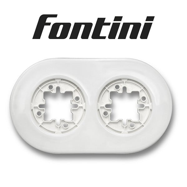 FONTINI - Plaque 2 postes porcelaine blanche  DO-FONTINI - large
