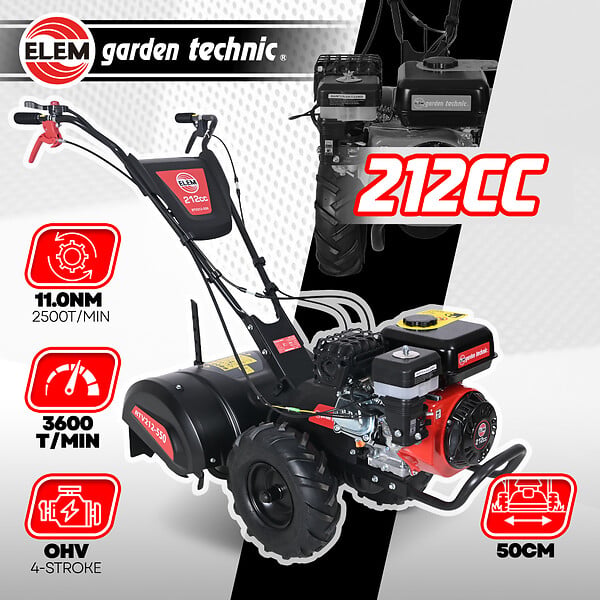 ELEM GARDEN TECHNIC - Rotovateur 212cc largeur de travail 50cm - large