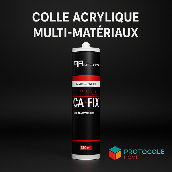 PROTOCOLE HOME - Protocole Home CA-FIX Colle acrylique multi-matériaux haute adhérence 310 ml blanc - large