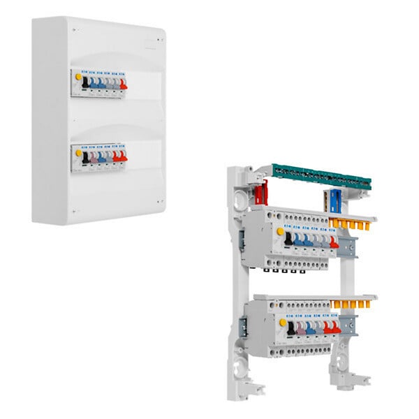 EATON CAPRI - EATON Tableau 2 rangées pré-équipé 2 inter. diff. 63A + 10 disjoncteurs - large