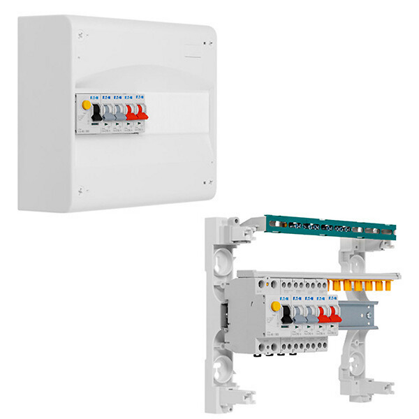 EATON CAPRI - EATON Tableau 1 rangée pré-équipé 1 inter. diff. 40A type AC + 4 disjoncteurs - large